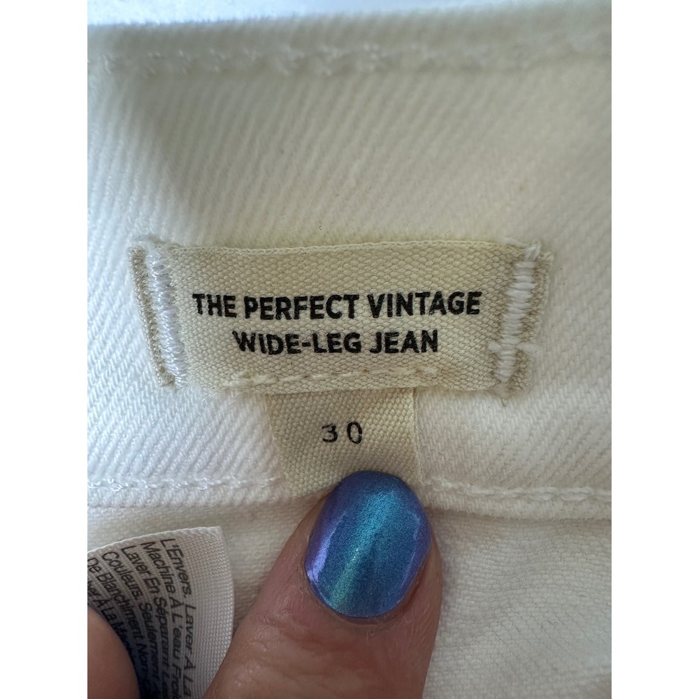 Madewell Perfect Vintage Wide Leg Jeans Size 30 Off White High Rise Patch Pocket - Picture 6 of 9